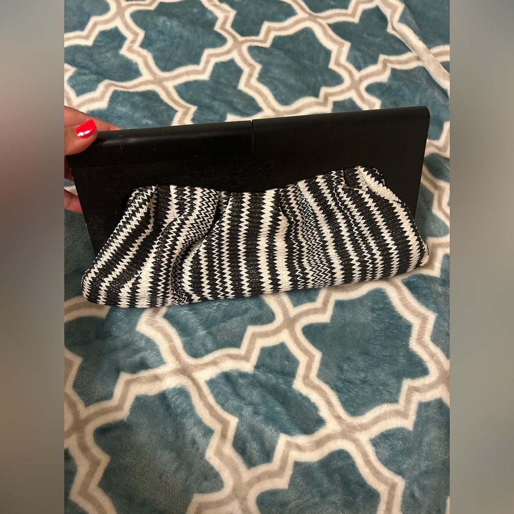 Nine West Black and White Striped Bag